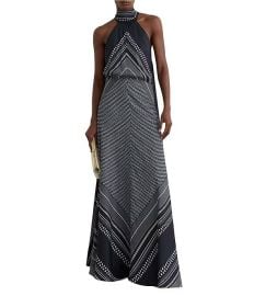 Reiss Skylar Satin Scarf Print Halter Neck Sleeveless Maxi Dress Dillardx27s at Dillards