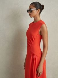 Reiss Stacey Ruched Midi Dress REISS USA at Reiss