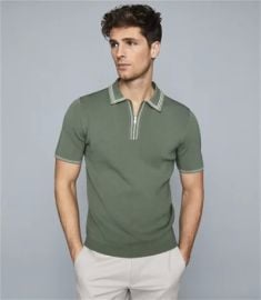 Reiss Stetson Half Zip Through Polo Shirt at Reiss