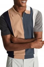 Reiss Strokes Colorblock Wool  amp  Cotton Polo Shirt   Nordstrom at Nordstrom