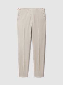 Reiss Tailored Fit Textured Suit Trousers With Wool in Stone REISS at Reiss