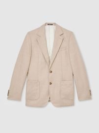 Reiss Tailored Fit Wool-Blend Herringbone Single-Breasted Blazer in Oatmeal REISS at Reiss