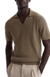 Reiss Thames Pointelle Polo Sweater at Nordstrom