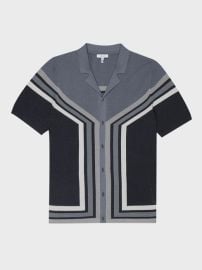 Reiss Vinci Cuban Collar Panel Detail Shirt  REISS USA at Reiss