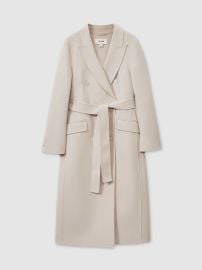 Reiss Wool Blend Double Breasted Blindseam Trench Coat in Neutral REISS at Reiss