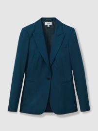 Reiss Wool Blend Single Breasted Suit Blazer in Teal REISS at Reiss