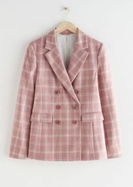 Relaxed Double Breasted Wool Blend Blazer at & Other Stories