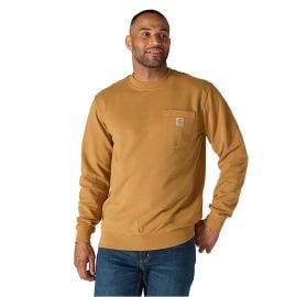 Relaxed Fit Midweight Garment Dye French Terry Crewneck Pocket Sweatshirt in Carhartt Brown at Carhartt