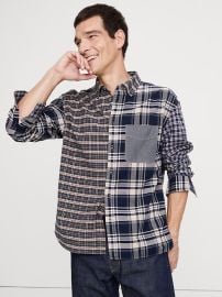 Relaxed-Fit Patchwork Oxford Shirt at Banana Republic