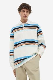 Relaxed Fit Rugby Shirt - Creamstriped - Men HampM US at H&M