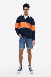 Relaxed Fit Rugby Shirt - Dark beigecolor-block - Men HampM US at H&M