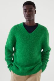 Relaxed Fit Wool V-Neck Sweater by Cos at Cos