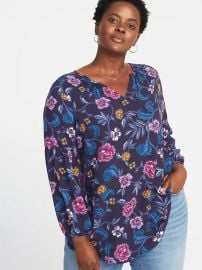 Relaxed Plus-Size Shirred Blouse at Old Navy