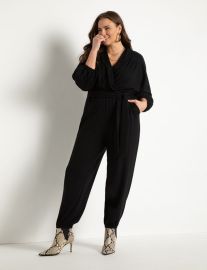 Relaxed Shawl Collar Jumpsuit  Women39s Plus Size Dresses at ELOQUII