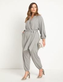 Relaxed Shawl Collar Jumpsuit  Women39s Plus Size Dresses at ELOQUII