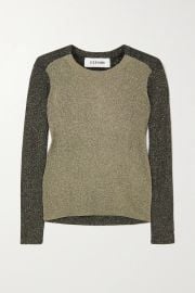 Remi Two-Tone Metallic Stretch-Knit Sweater by Cefinn at Net A Porter