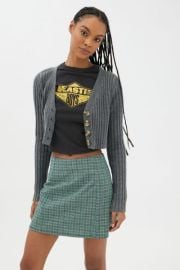 Remnants Plaid A-line Mini Skirt at Urban Outfitters