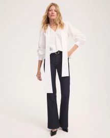 Removable Bow Poplin Blouse White House Black Market at White House Black Market
