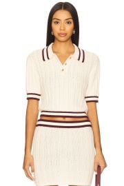 Remy Pointelle Polo Top at Revolve