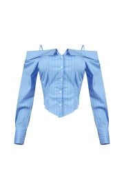 Remy Striped Shoulder Button Down Shirt EDGE at Edge