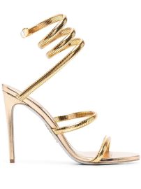 Ren Caovilla 105mm Wraparound Leather Sandals - at Farfetch