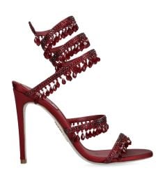 Ren Caovilla Burgundy Satin Chandelier Heeled Sandals 105 Harrods US at Harrods