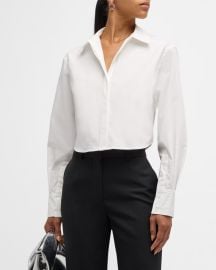 Renata Cropped Button-Front Shirt at Neiman Marcus