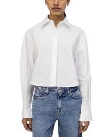Renata Cropped Poplin Button Down Shirt at Bloomingdales
