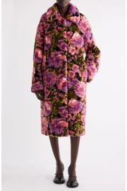 Rendas Floral Jacquard High Pile Fleece Coat at Nordstrom