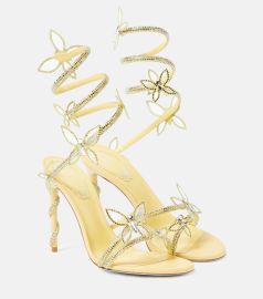 Rene Caovilla Margot Butterfly embellished satin sandals at Mytheresa