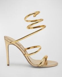 Rene Caovilla Omega Snake Spiral-Wrap Stiletto at Neiman Marcus