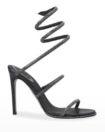 Rene Caovilla Snake Strass Stiletto Sandals at Neiman Marcus