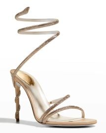 Rene Caovilla Snake-Wrap Strass Stiletto Sandals Neiman Marcus at Neiman Marcus