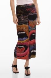 Repeating Print Midi Skirt at Nordstrom
