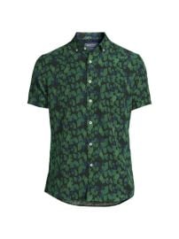 Report Collection Abstract Short Sleeve Linen Oxford Shirt at Saks Off 5th