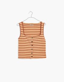 Resourced Ribbed Button-Front Crop Tank in Braxton Stripe at Madewell