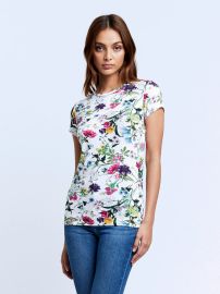 Ressi Tee in White Multi Botanical Floral  L39AGENCE at L'Agence