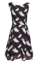 Retro Novelty Ballerina Printed A-Line Dress by Sidecca at Amazon