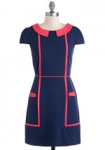 Retro dress with piping at Modcloth