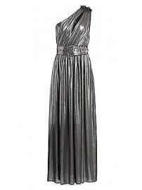 Retrof  te - Andrea Belted One-Shoulder Metallic Maxi Dress at Saks Fifth Avenue