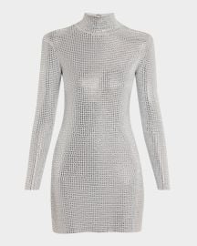 Retrofete Aisling Embellished Mock-Neck Mini Dress at Neiman Marcus