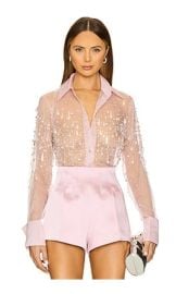 Retrofete Aubriella Embellished Shirt In Earl Rose at Revolve