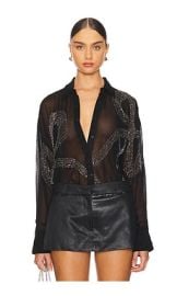 Retrofete Cherish Embellished Shirt In Black at Revolve