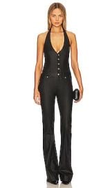 Retrofete Cynthia Jumpsuit In Coated Black at Revolve