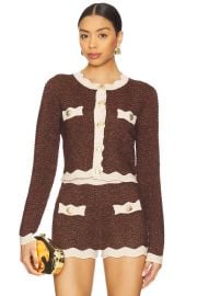 Retrofete Dallys Knit Jacket In Metallic Chestnut Bone at Revolve