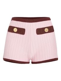 Retrofete Edith Ribbed high-waisted Shorts Pink at Farfetch