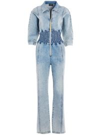 Retrofete Ellis cotton-blend Jumpsuit Blue at Farfetch