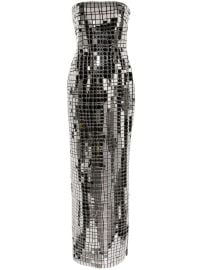 Retrofete Imani Metallic Strapless Gown Metallic at Farfetch