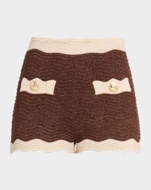 Retrofete Kait Sparkly Knit Micro Shorts at Neiman Marcus