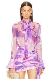 Retrofete Kindra Blouse In Lavender Botanical at Revolve